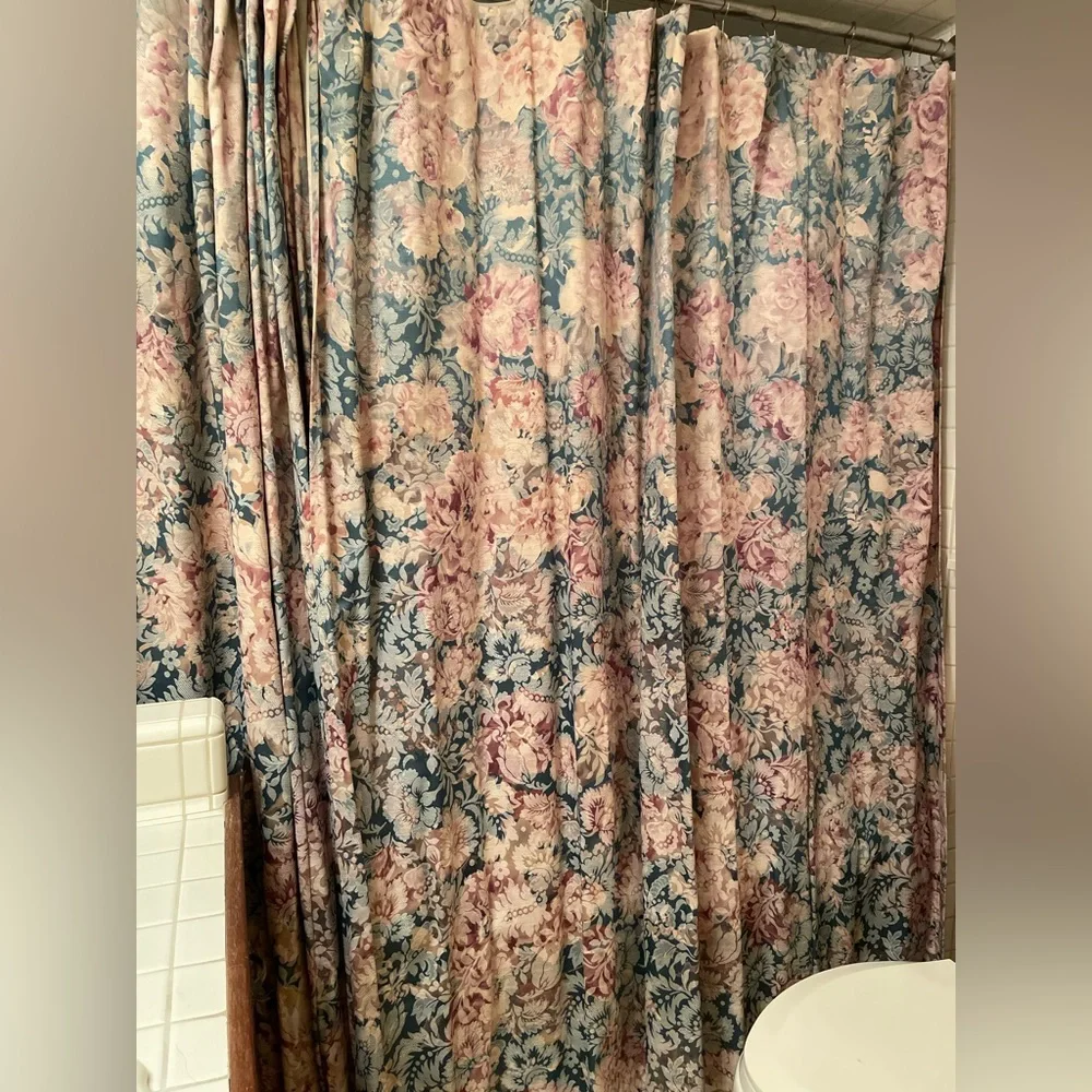 Custom vintage Shower Curtain 5’ wide, 6’ long.